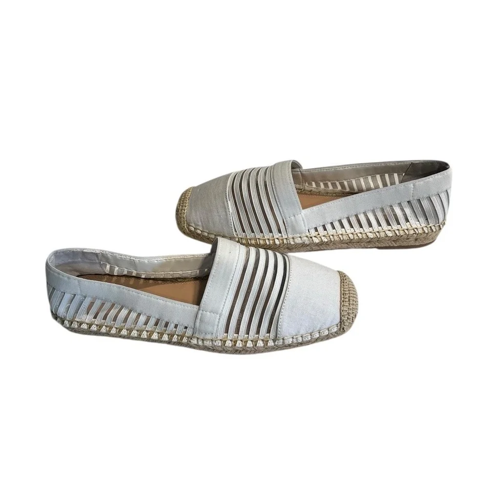 Steven Steve Madden Haleen cream/ivory Multi Espadrille SlipOn Loafer Shoes 10